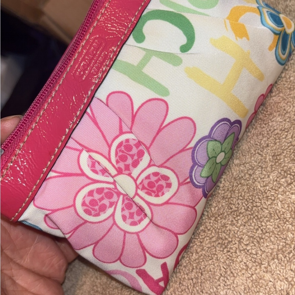 Coach Brand Floral Pink and Multicolor Pouch
